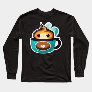 Cute coffee cup with heart Long Sleeve T-Shirt